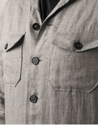 Castello d'Oro Grey 100% Linen Jacket thumbnail 5